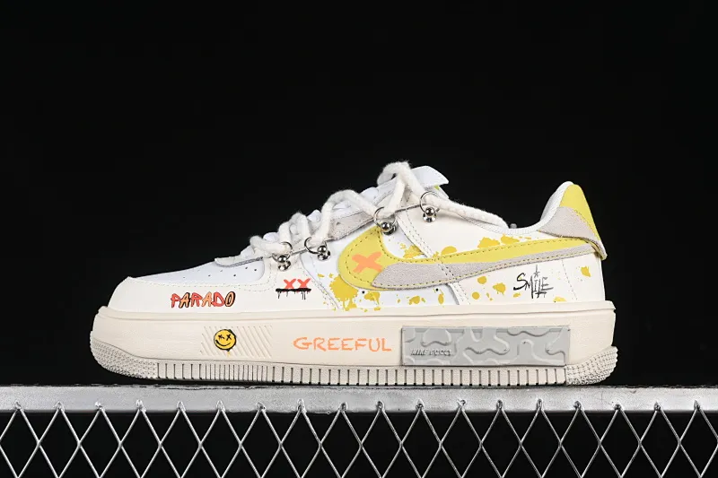 All categories Nk Air Force 1 Air Force series Nk Air Force 1 Fontanka Air Force low-top Nk Air Force 1 Fontanka New fashion style Graffiti emoticon pack Air Force One customized deconstructed strap low-top casual sneakers DV6984-001